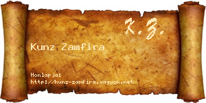 Kunz Zamfira névjegykártya